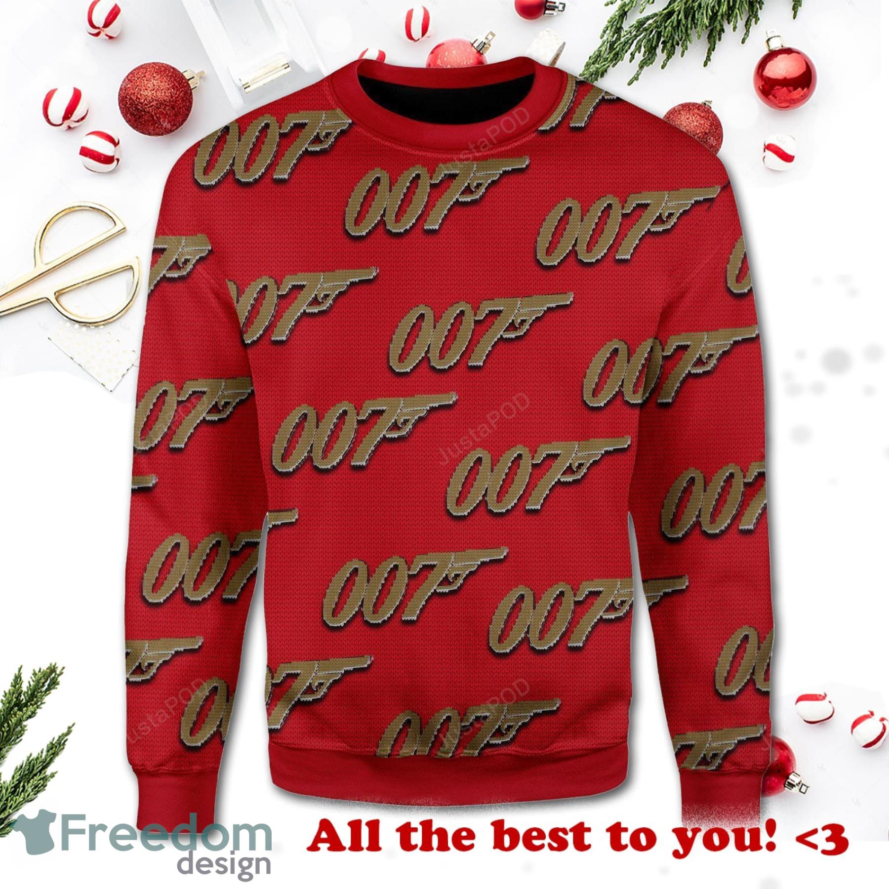 007 Detective Merry Christmas Full Print Ugly Sweater Product Photo 1