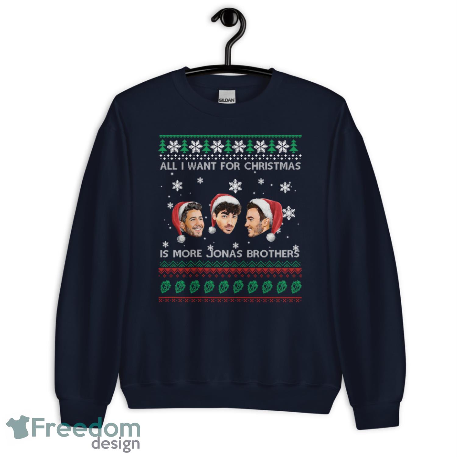 All I Want For Christmas Is More Jonas Brother Christmas Sweater - G185 Crewneck Sweatshirt-1