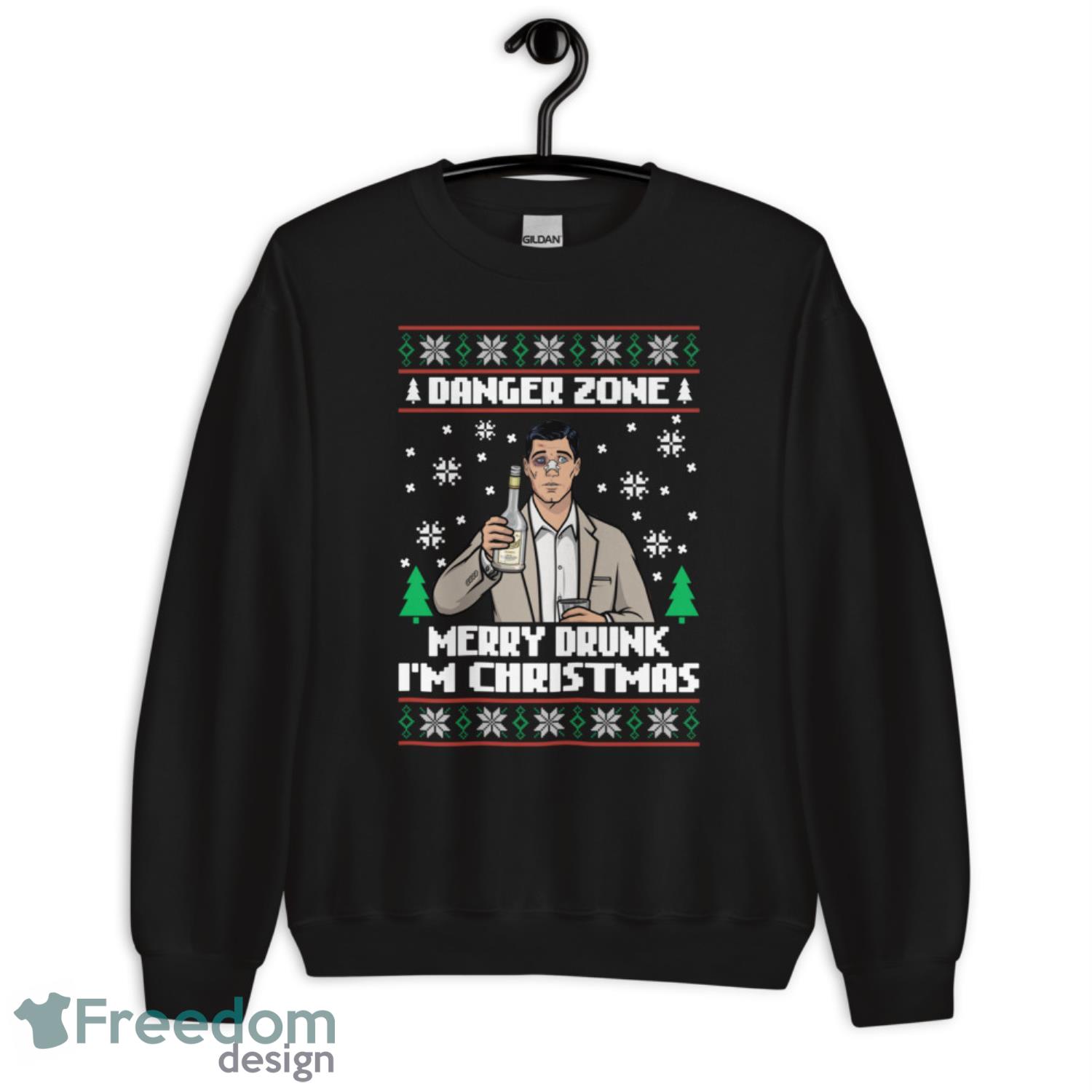 Archer Danger Zone Merry Drunk Im Christmas Sweatshirt - G185 Crewneck Sweatshirt