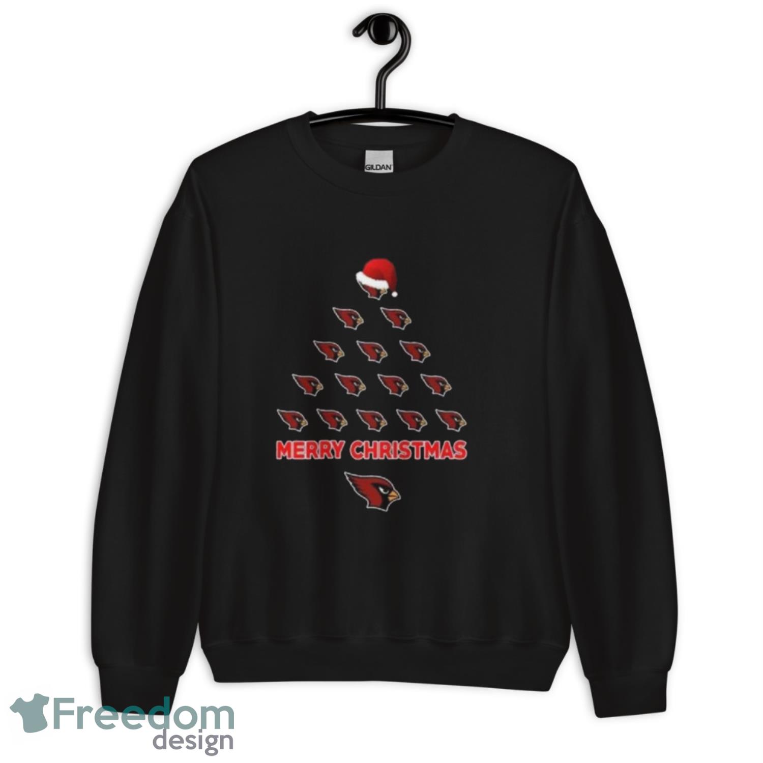 Arizona Cardinals Bird Logo Christmas Tree Shirt - G185 Unisex Heavy Blend Crewneck Sweatshirt
