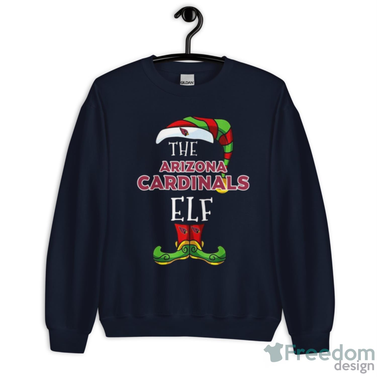 Arizona Cardinals Christmas Elf Funny Nfl Shirt - Unisex Crewneck Sweatshirt-1 Arizona Cardinals Christmas Elf Funny Nfl Shirt - Unisex Crewneck Sweatshirt-1