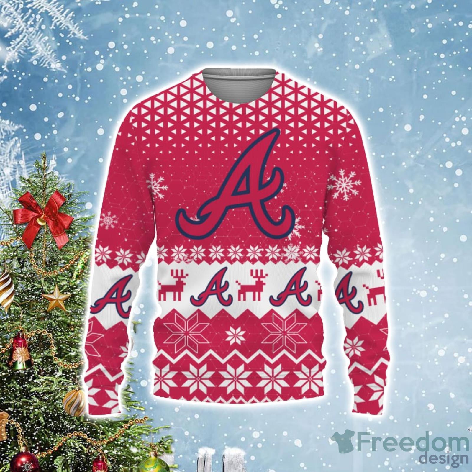 Atlanta Braves Tree Ugly Christmas Fleece Sweater - Freedomdesign