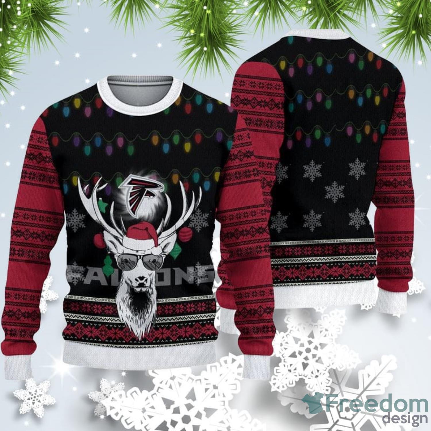 Atlanta Falcons Fans Reindeers Pattern Ugly Christmas Sweater Gift -  Freedomdesign