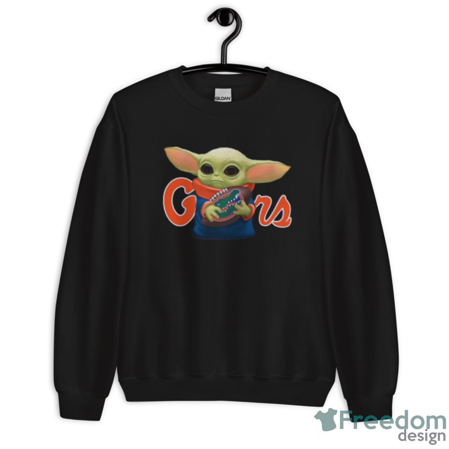 Baby Yoda hug Florida Gators Star Wars Mandalorian Shirt image Baby Yoda hug Florida Gators Star Wars Mandalorian Shirt - Unisex Crewneck Sweatshirt