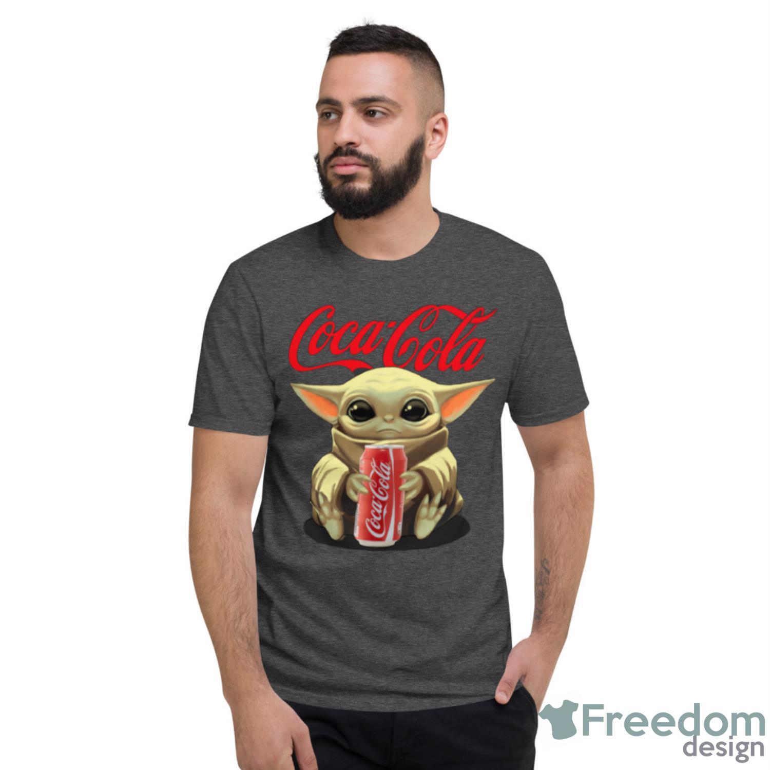 Baby Yoda Hugs Coca Cola Can Star Wars Shirts - Short Sleeve T-Shirt-1 Baby Yoda Hugs Coca Cola Can Star Wars Shirts - Short Sleeve T-Shirt-1