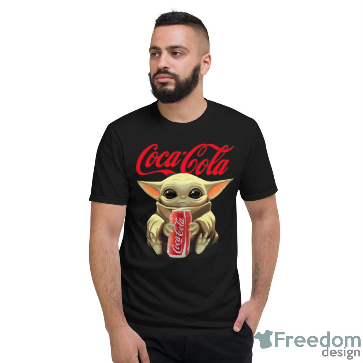 Baby Yoda Hugs Coca Cola Can Star Wars Shirts - Short Sleeve T-Shirt Baby Yoda Hugs Coca Cola Can Star Wars Shirts - Short Sleeve T-Shirt