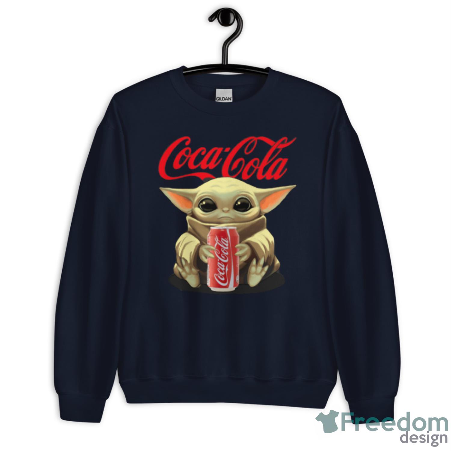 Baby Yoda Hugs Coca Cola Can Star Wars Shirts - Unisex Crewneck Sweatshirt-1 Baby Yoda Hugs Coca Cola Can Star Wars Shirts - Unisex Crewneck Sweatshirt-1