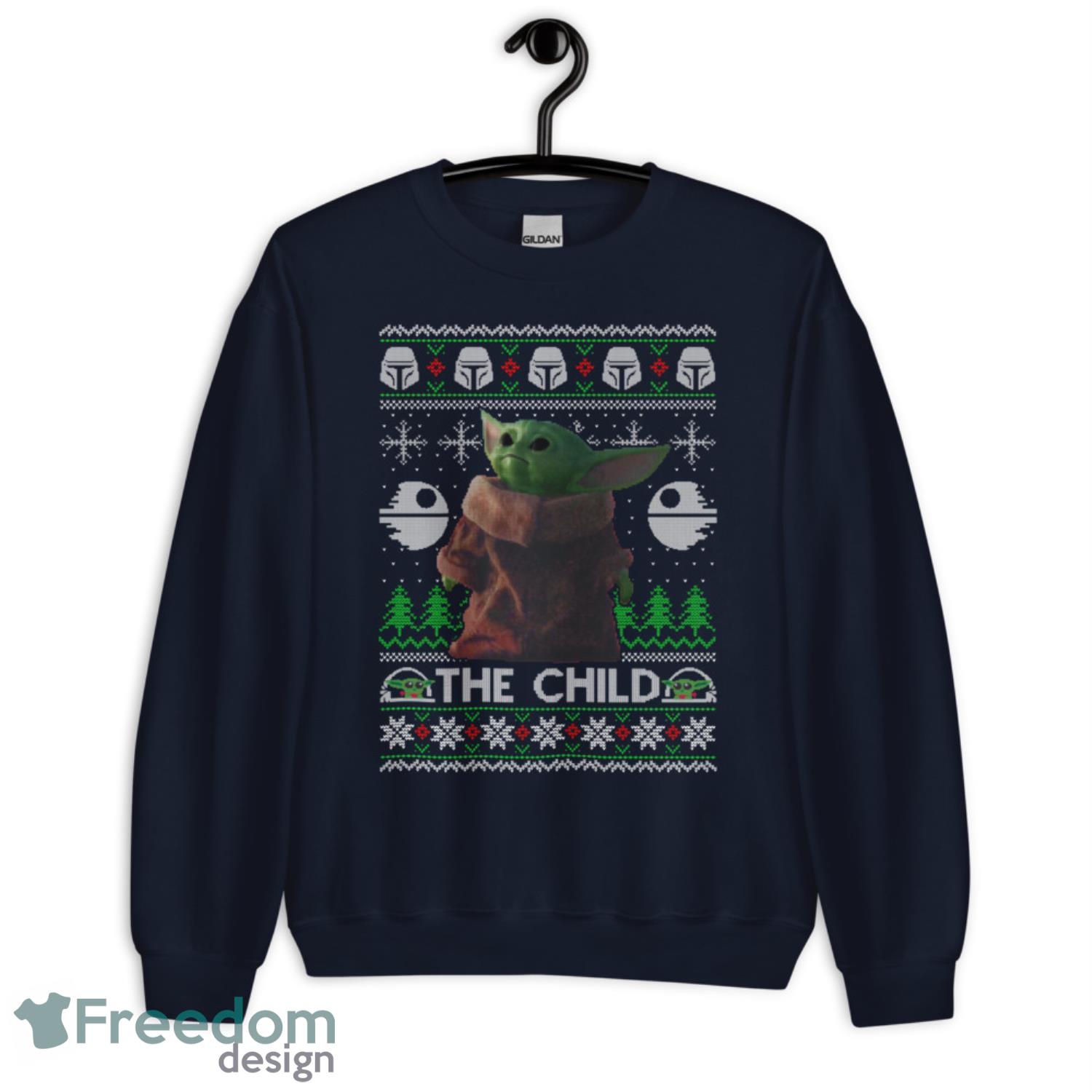 Baby Yoda Ugly The Child Christmas Sweater - G185 Crewneck Sweatshirt-1