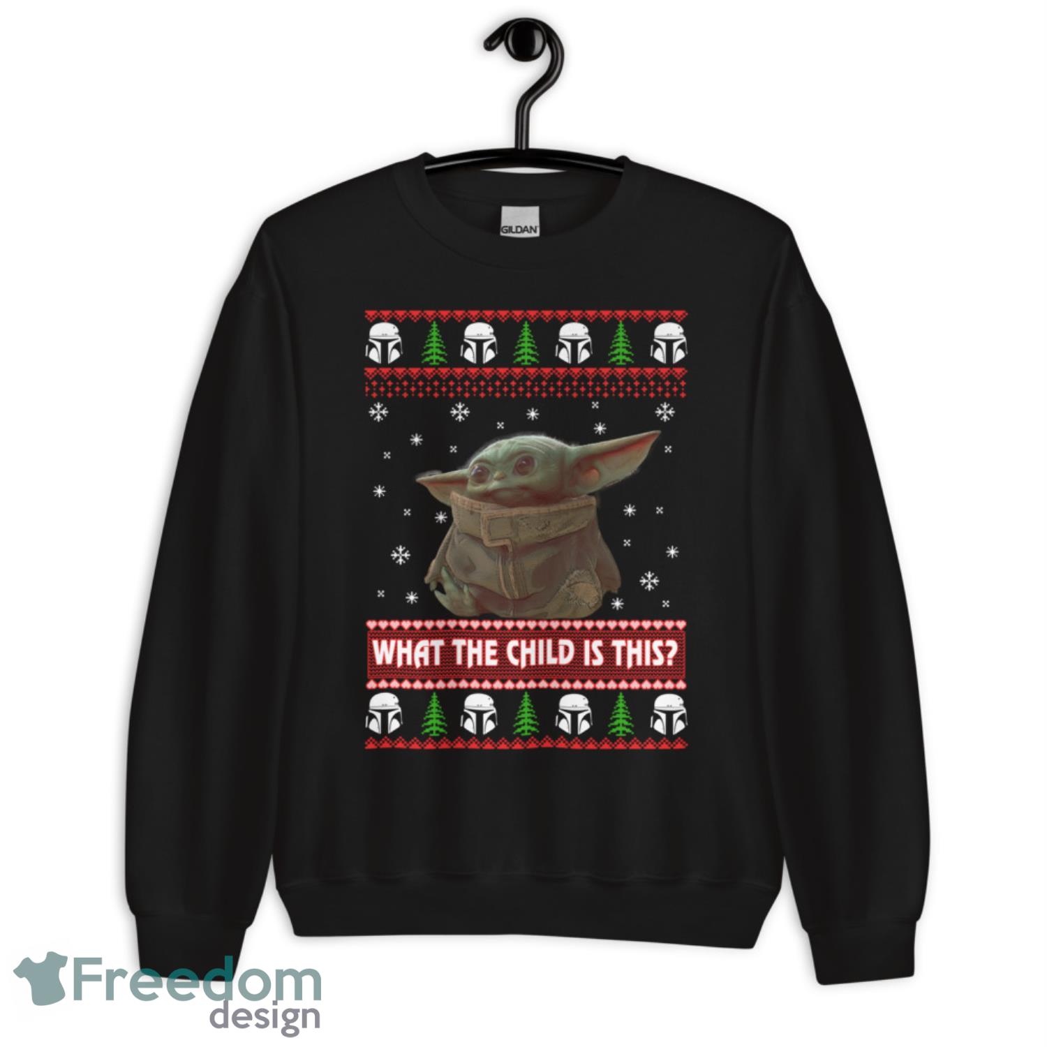 Baby Yoda What The Child Is This Christmas Sweatshirt - G185 Crewneck Sweatshirt