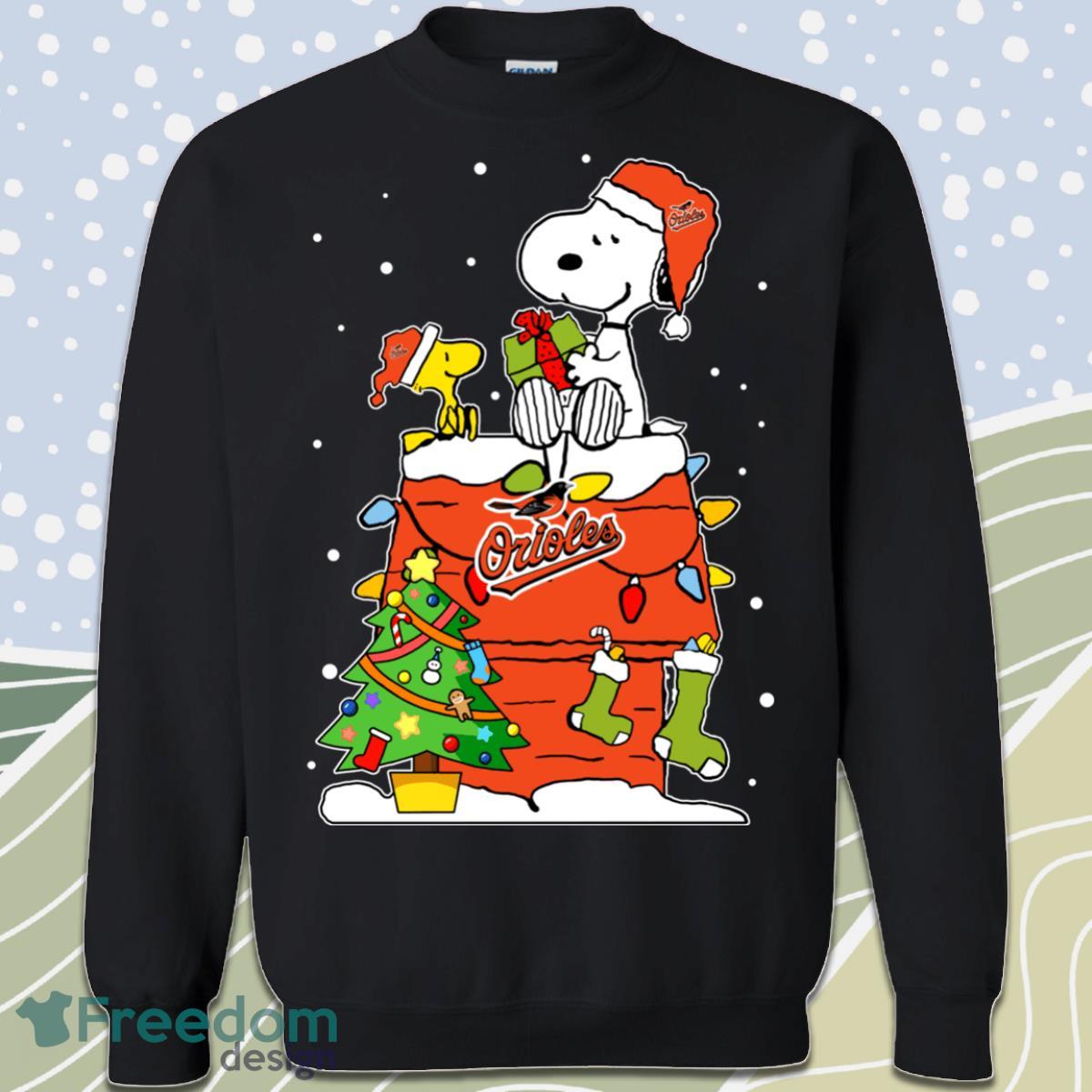 Baltimore Orioles Snoopy Ugly Christmas Sweatshirt Product Photo 1