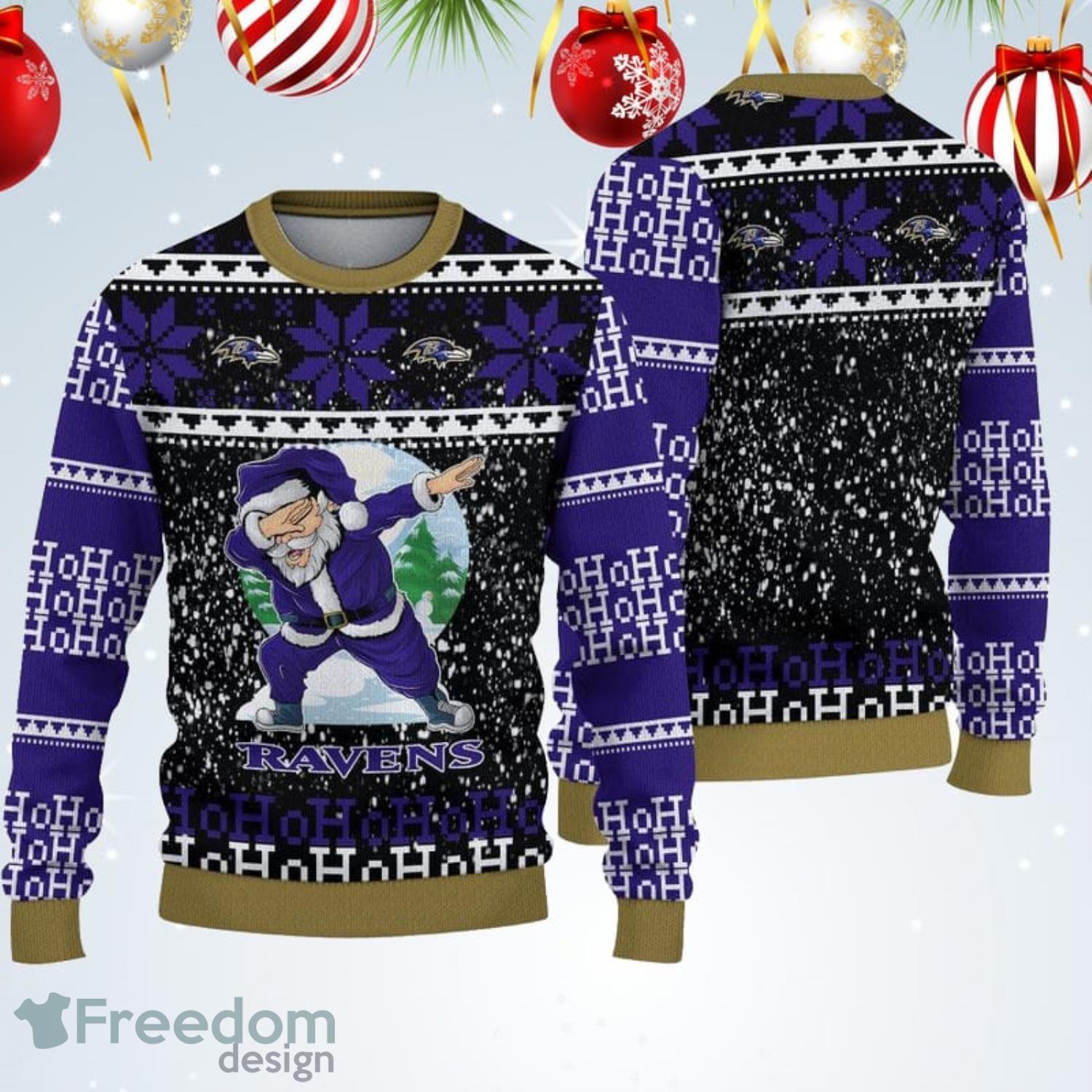 Baltimore Ravens Fans Pattern Festivity Ugly Christmas Sweater -  Freedomdesign