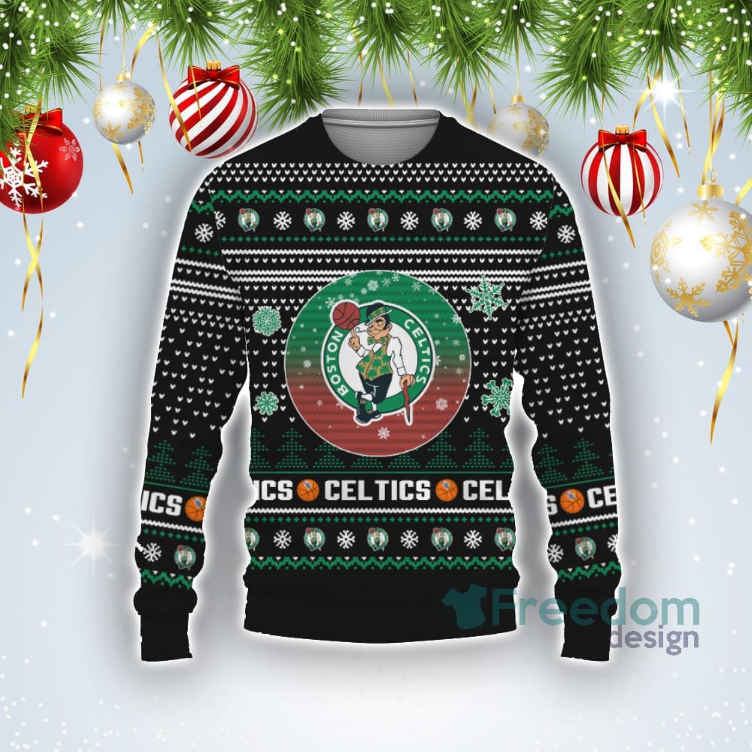 Basketball American Boston Celtics Ugly Christmas Sweater - Freedomdesign