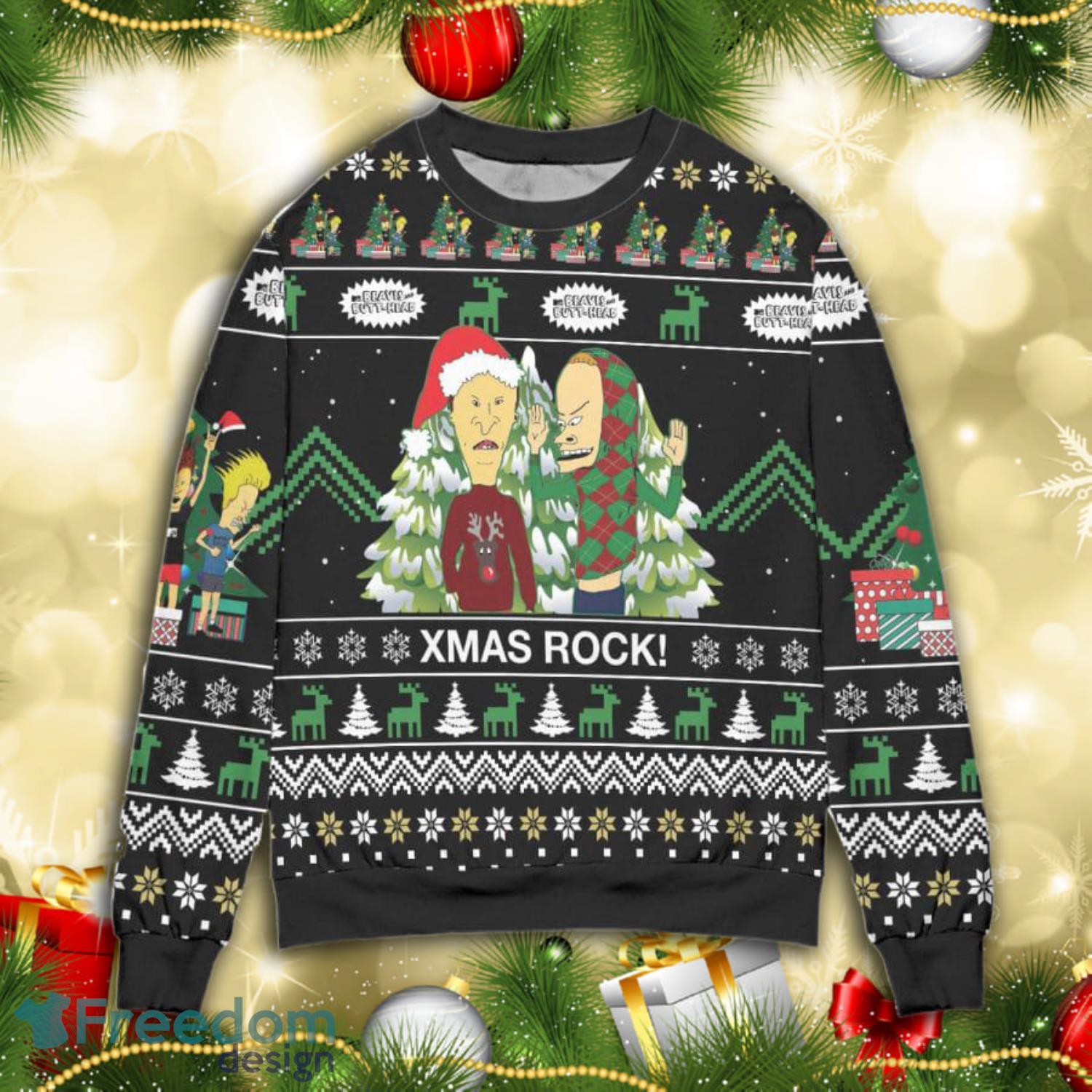 Beavis and butthead store ugly christmas sweater