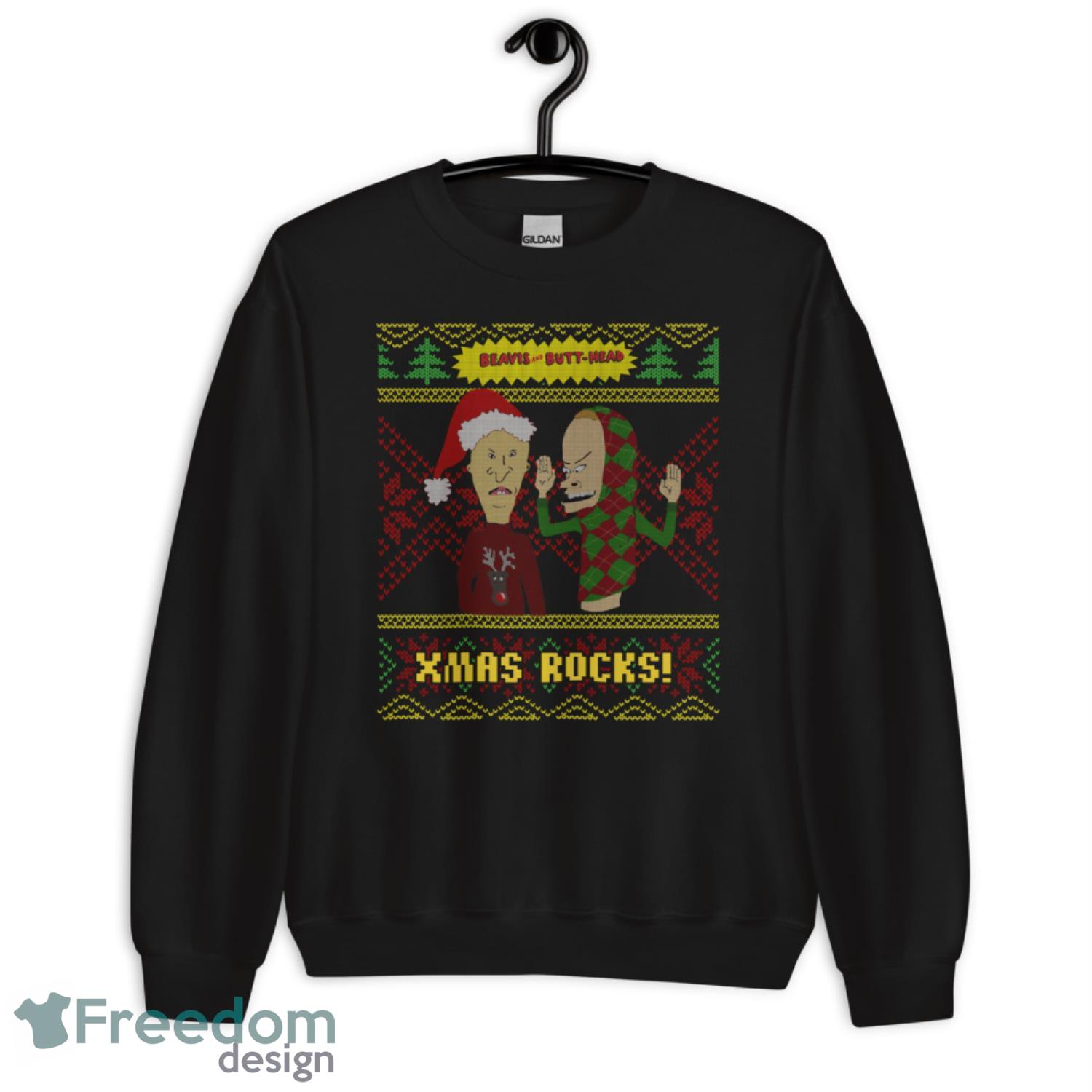 Beavis And Butthead Ugly Xmas Rocks Christmas Sweater - G185 Crewneck Sweatshirt