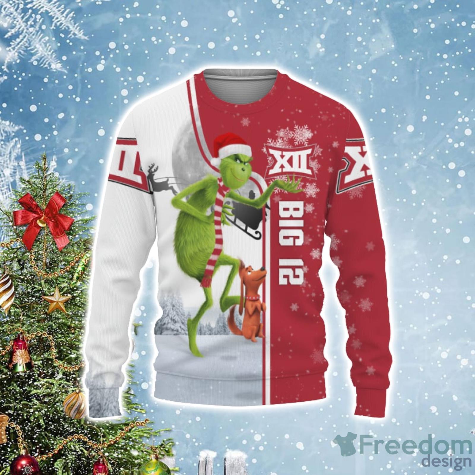 Big 12 Conference Funny Grinch Ugly Christmas Sweater Product Photo 1 Big 12 Conference Funny Grinch Ugly Christmas Sweater Product Photo 1