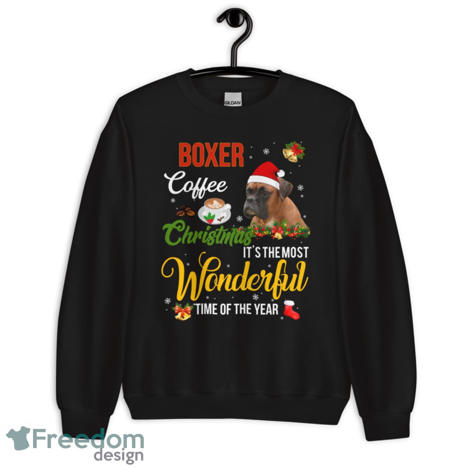 Boxer Coffee Christmas Its The Most Wonderful Time Of The Year Christmas Sweatshirt - G185 Crewneck Sweatshirt