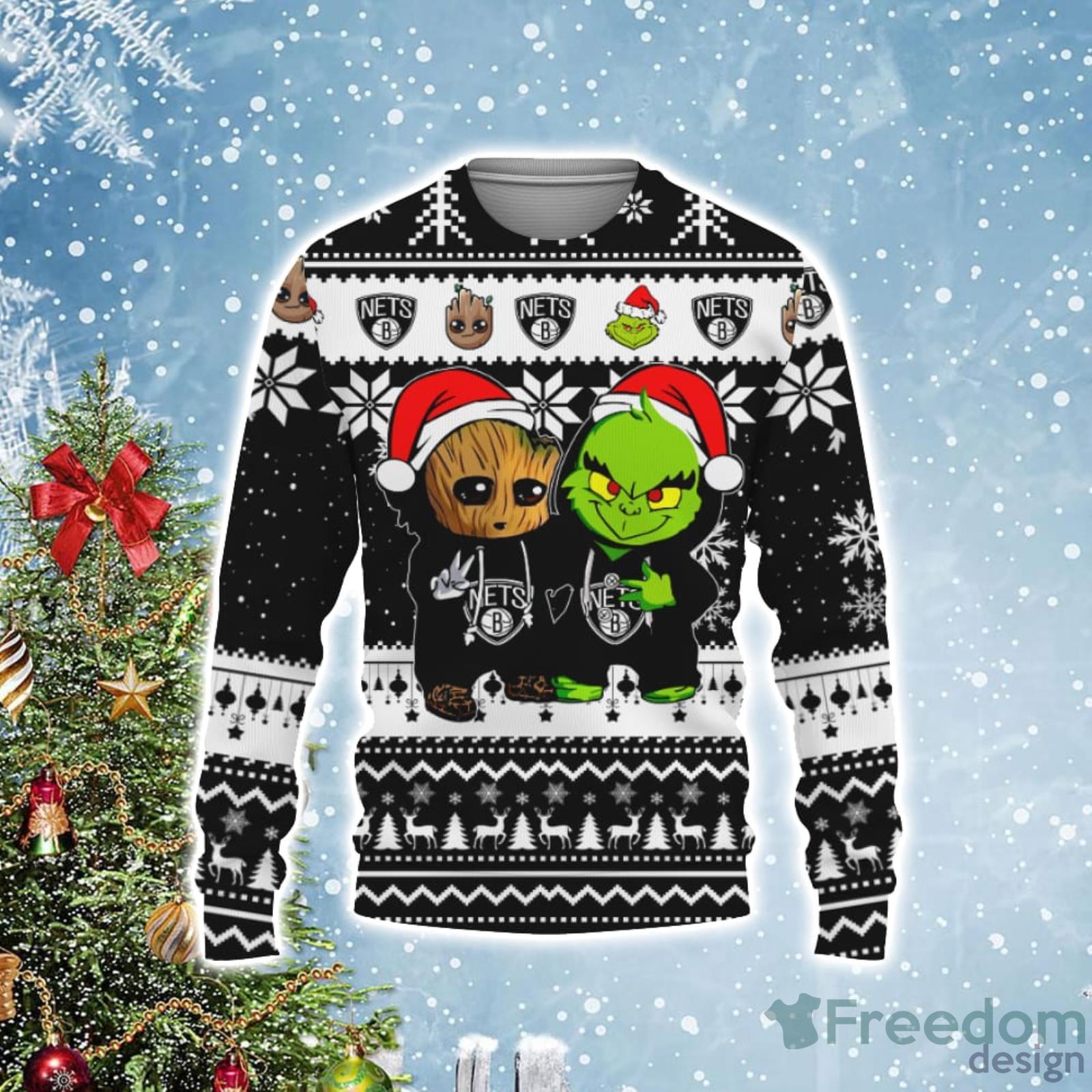 New York Knicks Baby Groot And Grinch Best Friends Football American Ugly  Christmas Sweater