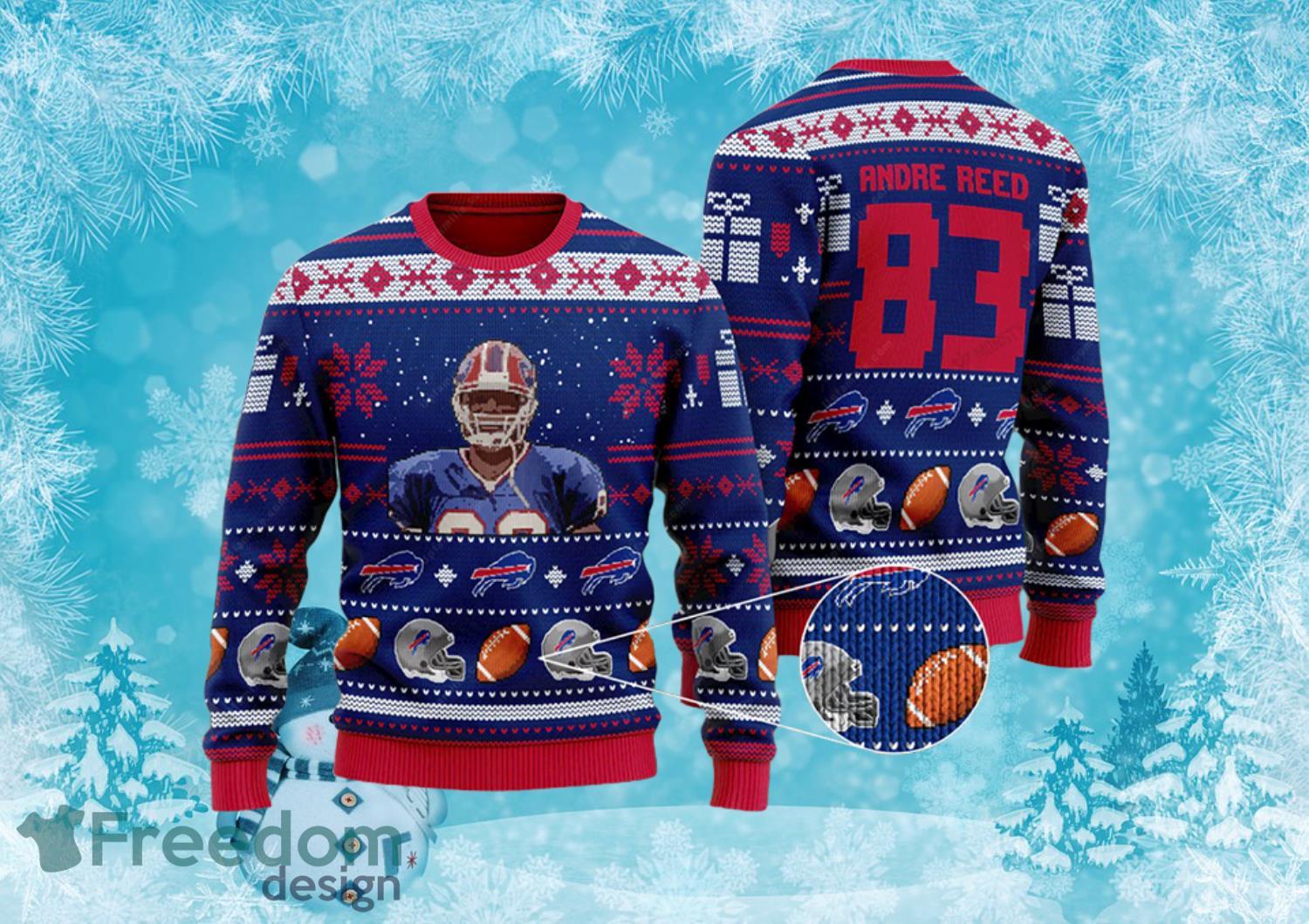 Buffalo Bills Andre Reed 83 Ugly Christmas Sweater Full Over Print Product Photo 1