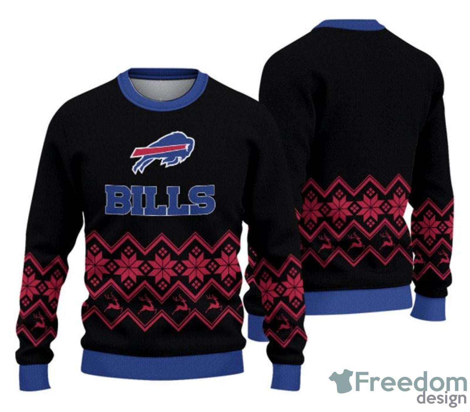 Buffalo Bills Christmas Reindeer Winter Pattern Ugly Christmas Sweater  Christmas Gift For Family - YesItCustom