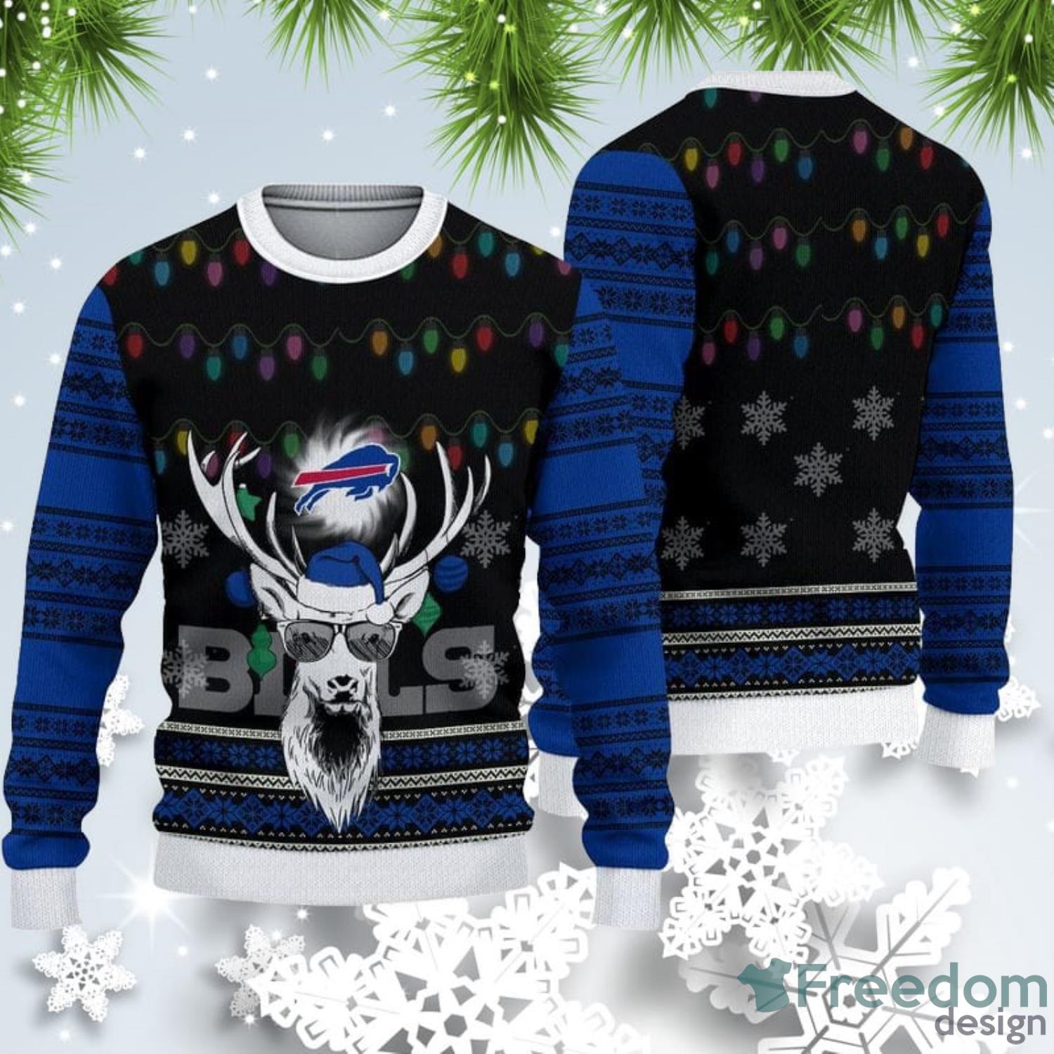 Buffalo Bills Christmas Reindeers Pattern Ugly Christmas Sweater -  Freedomdesign