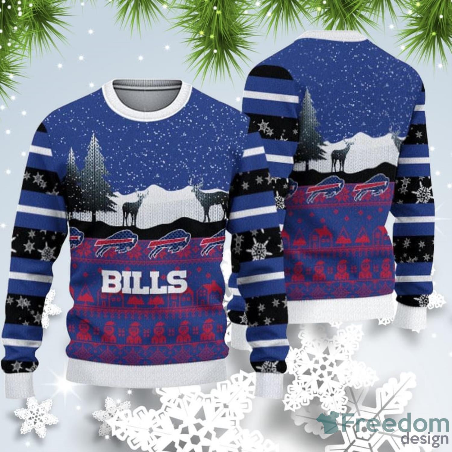 Buffalo Bills Christmas Reindeers Pattern Ugly Christmas Sweater -  Freedomdesign