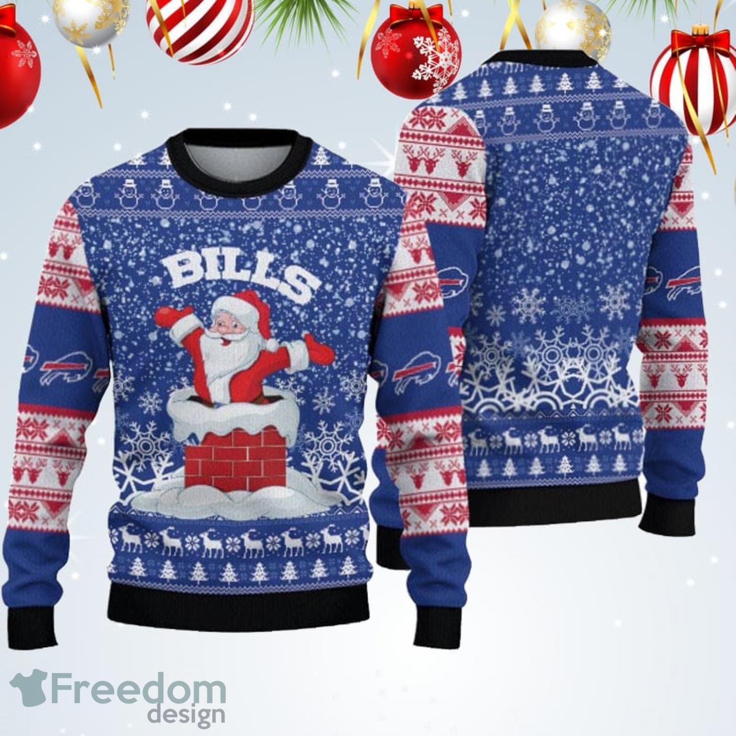 Buffalo Bills Christmas Santa Claus Tattoo Ugly Sweater For Men