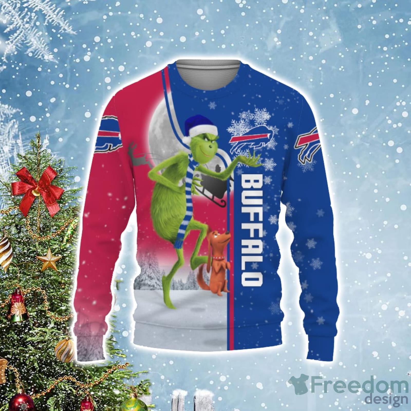 Buffalo Bills Funny Grinch Ugly Christmas Sweater - Freedomdesign
