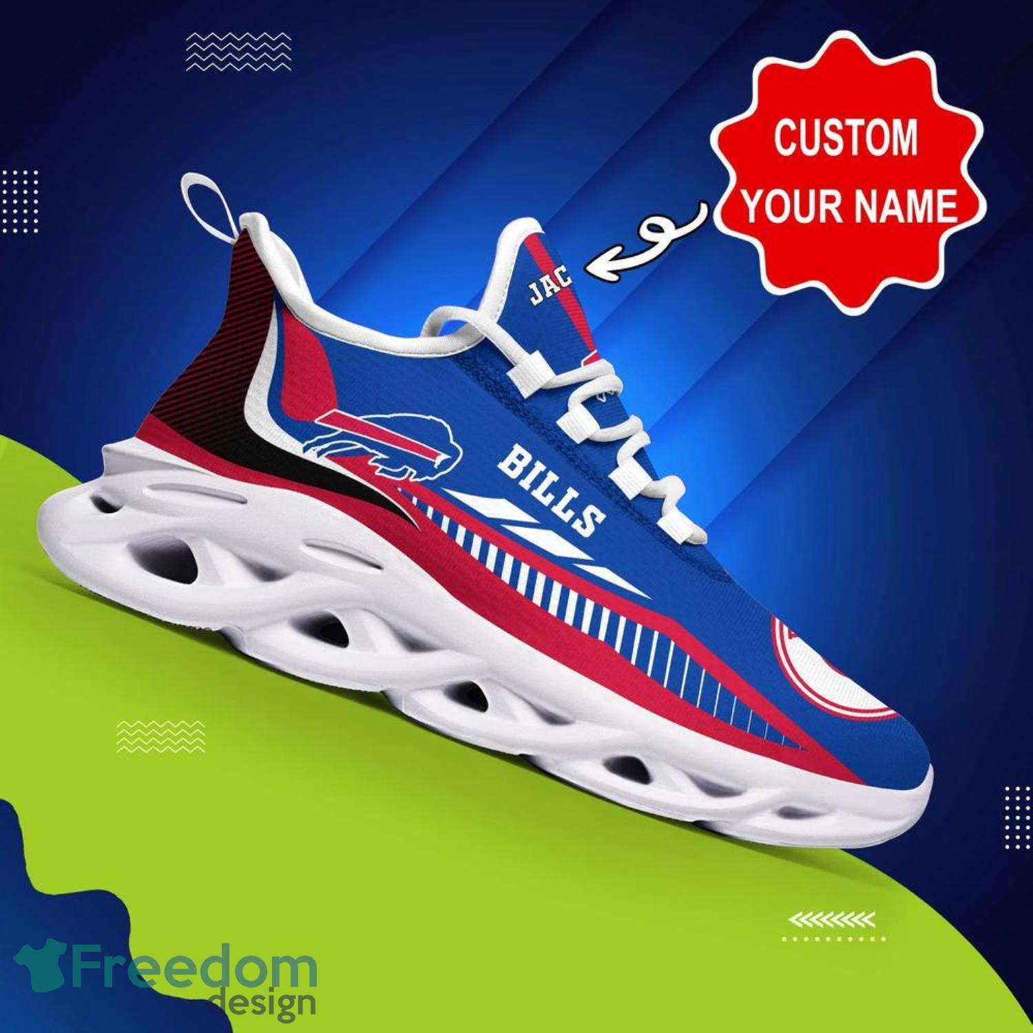 Buffalo Bills Neon Flames Design Running Sneaker Max Soul Shoes