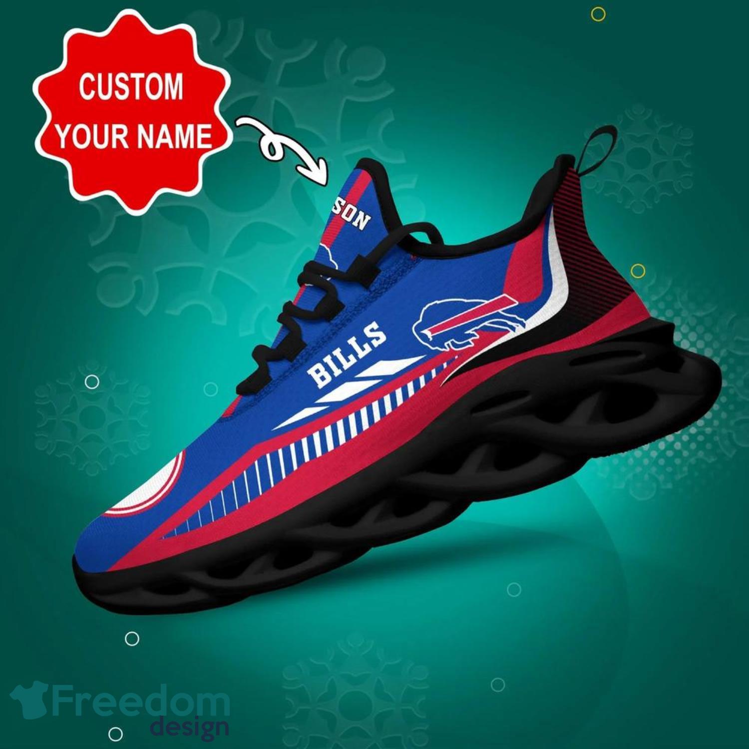 Buffalo Bills Custom Name Luxury NFL Max Soul Shoes Design 7