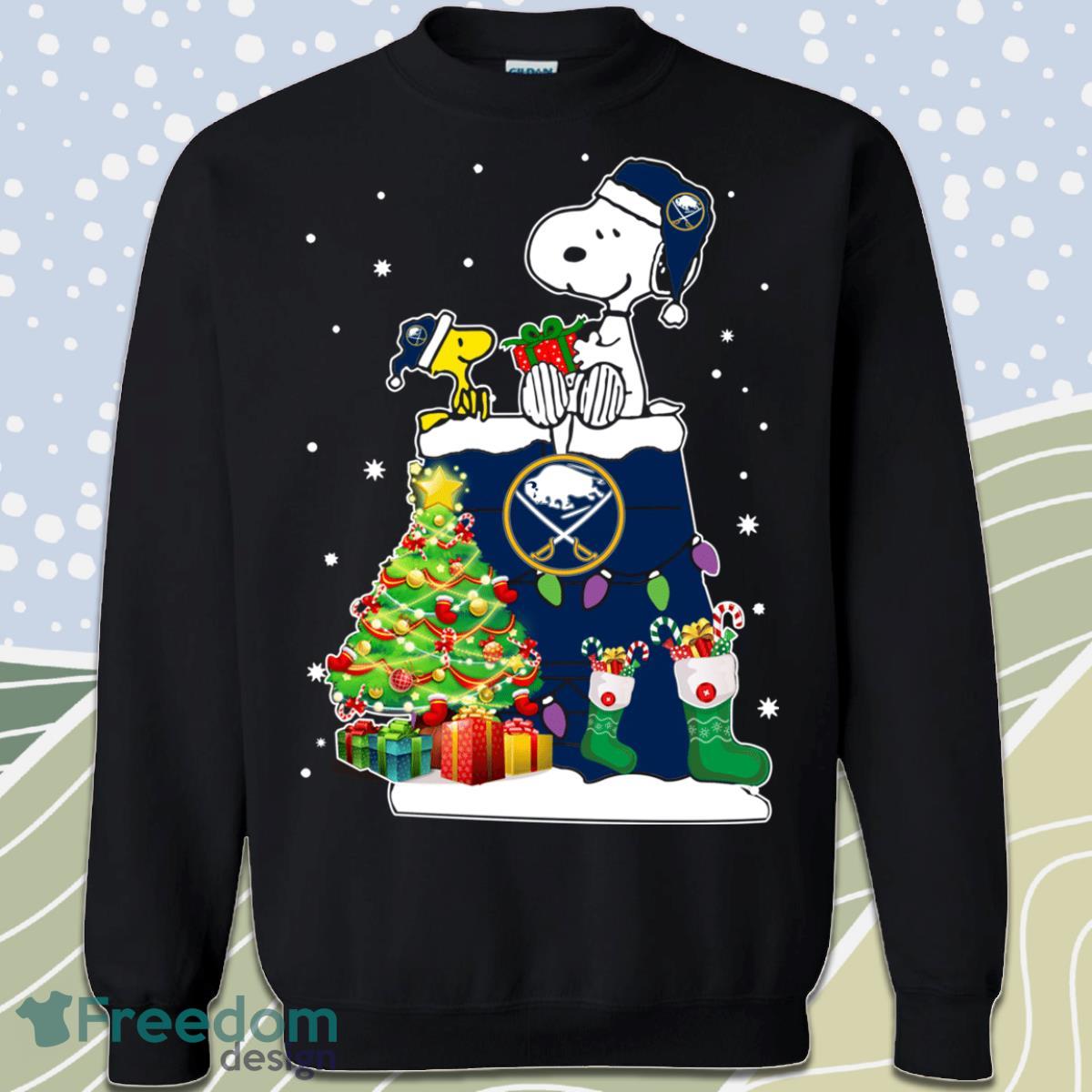 Buffalo Sabres Snoopy Woodstock Christmas Sweatshirt Product Photo 1