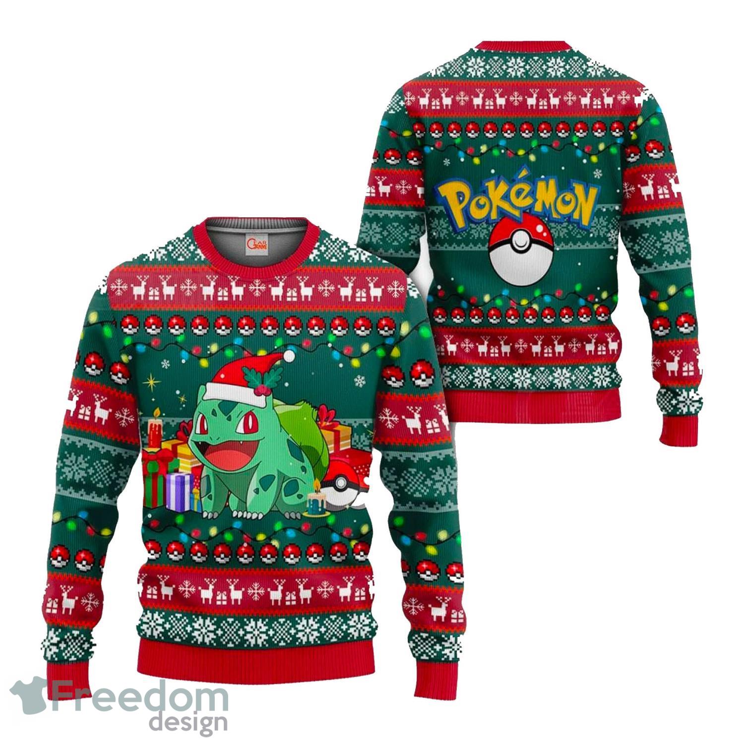 Bulbasaur Cute Pokemon Santa Ugly Christmas Sweater - Freedomdesign