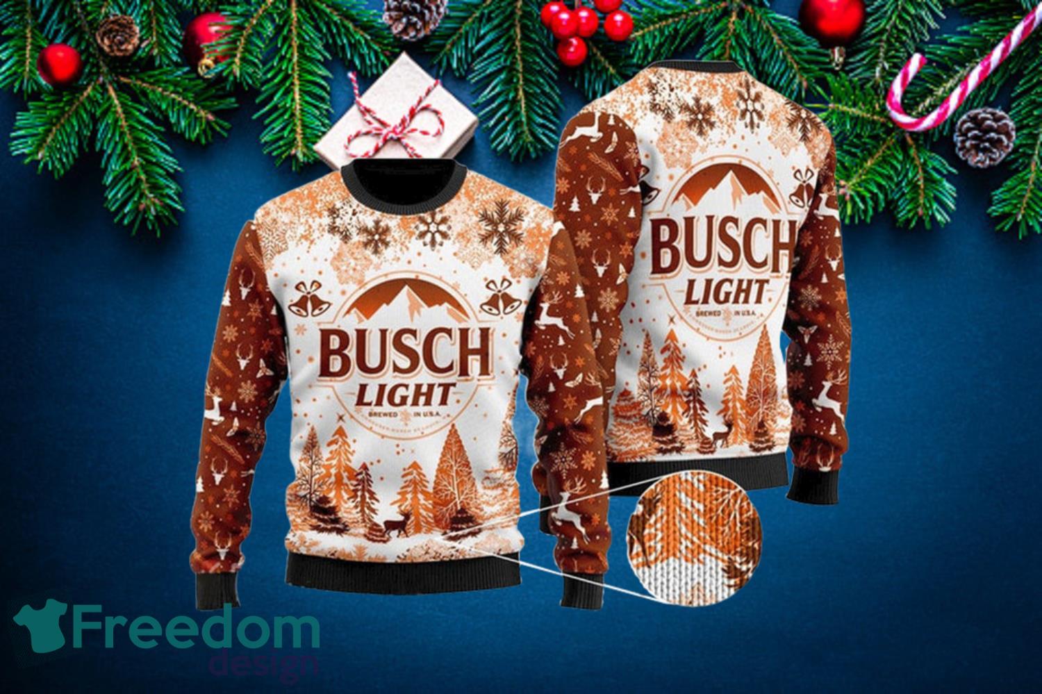 Busch Light Knitting Patten Ugly Christmas Sweater