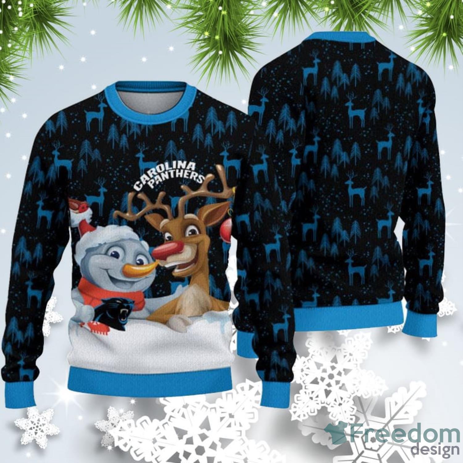 For Fans Carolina Panthers Christmas Funny DJ Santa Ugly Christmas Sweater  Men And Women Christmas Gift