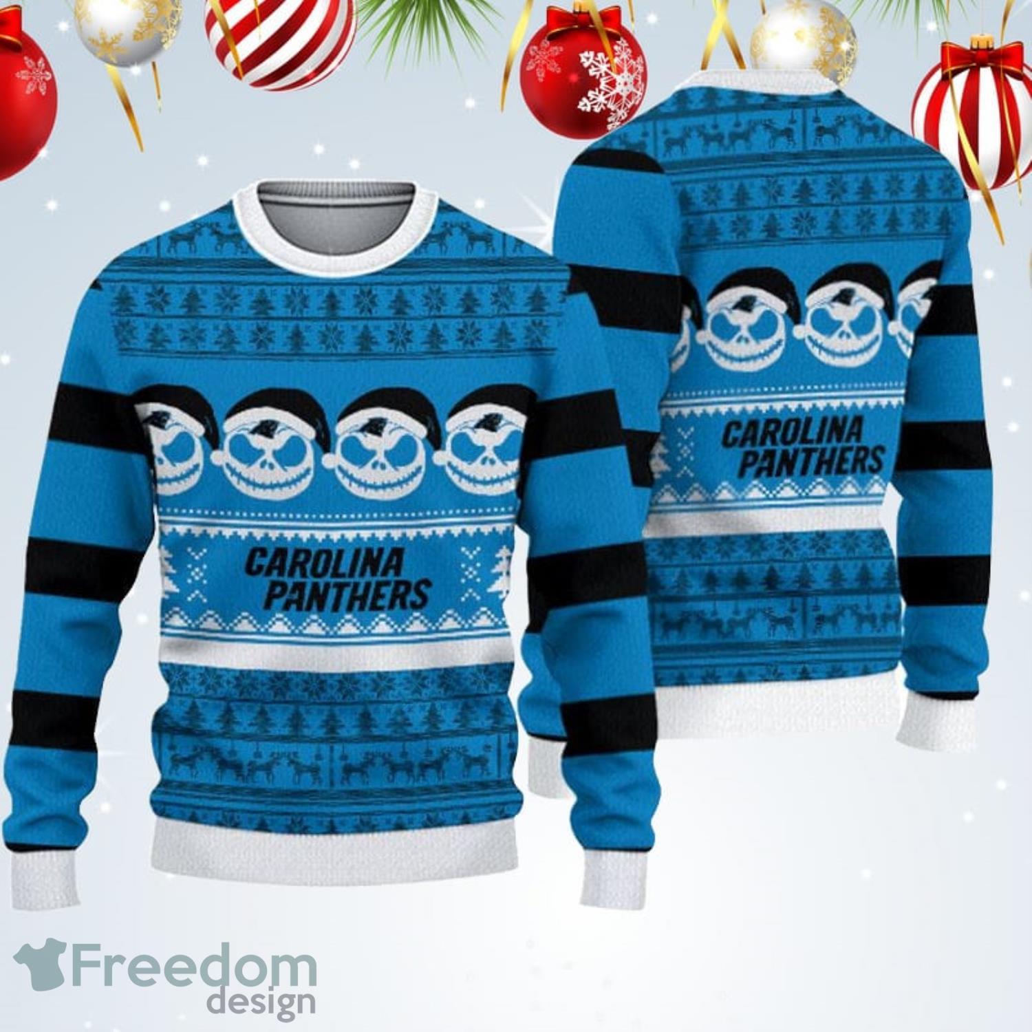 Carolina Panthers Fans Santa Claus Pattern Ugly Christmas Sweater Gift -  Freedomdesign