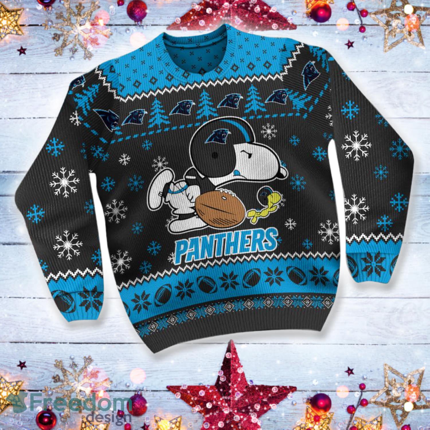 Carolina Panthers Pattern Ugly Christmas Sweater Gift - Freedomdesign