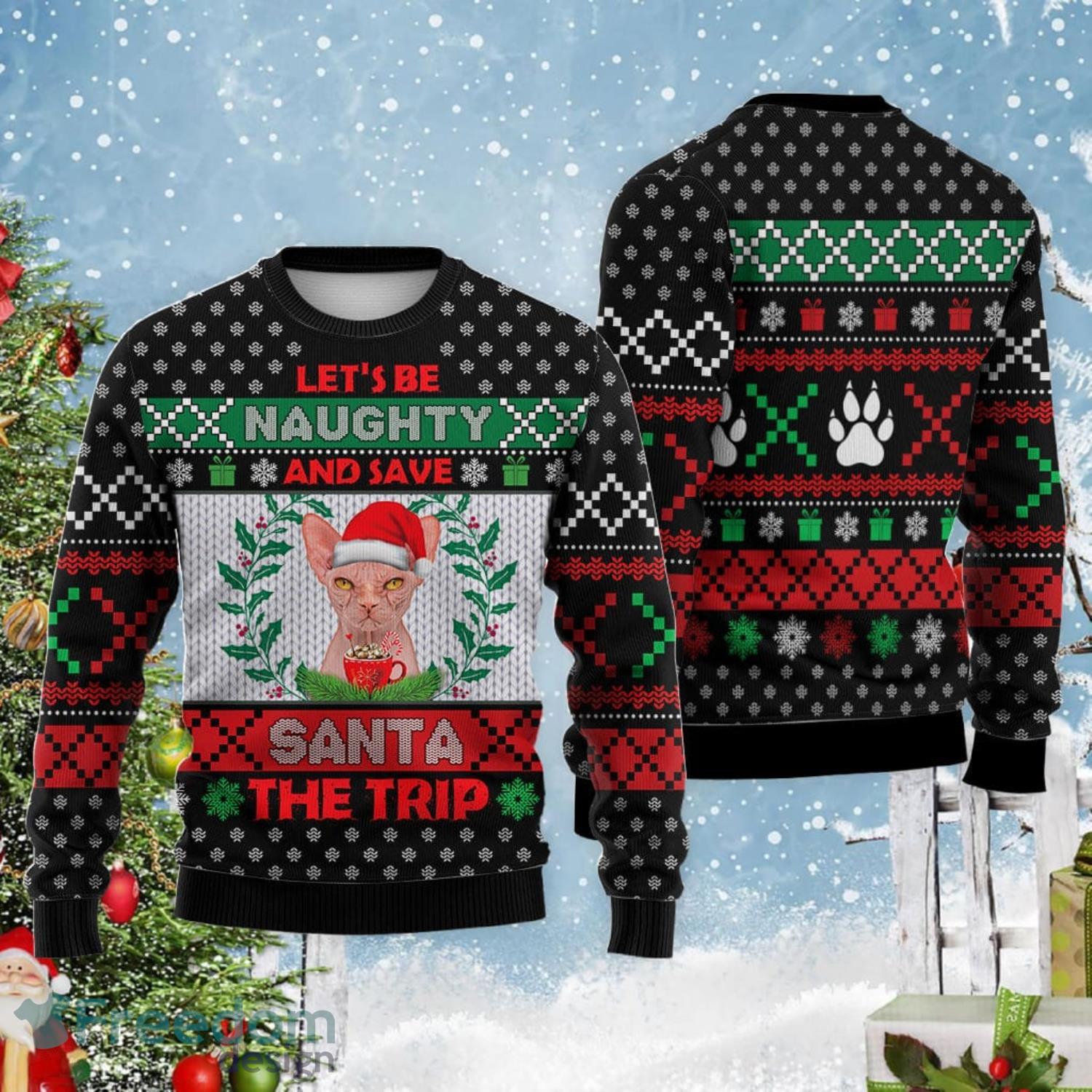 sphynx ugly christmas sweater