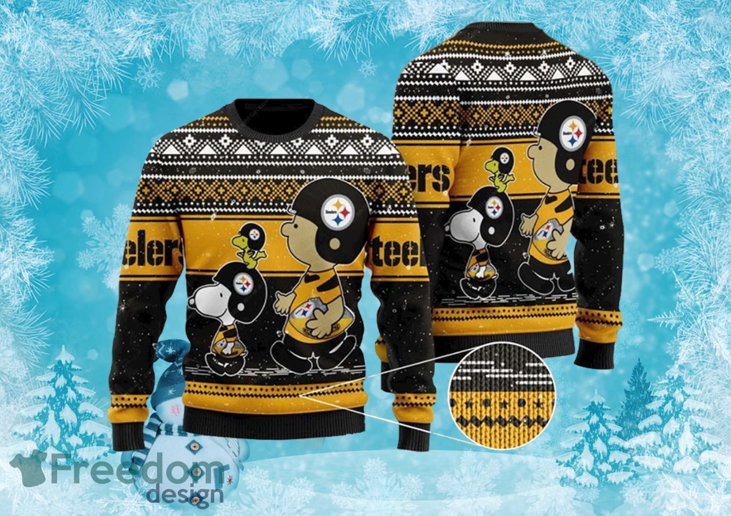 Charlie Brown Pittsburgh Steelers Ugly Christmas Sweater Full Over Print Product Photo 1