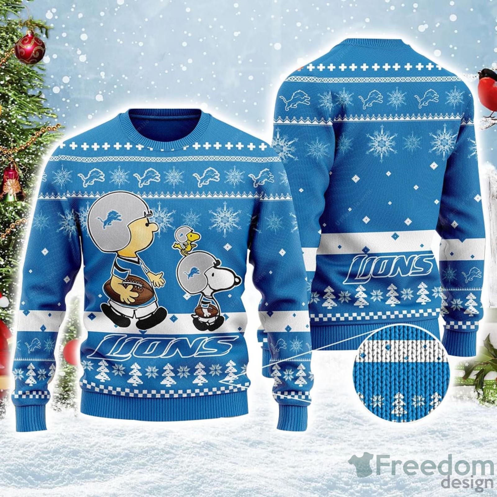 Detroit Lions Dog Family Holiday Ugly Sweater, Size: Xs