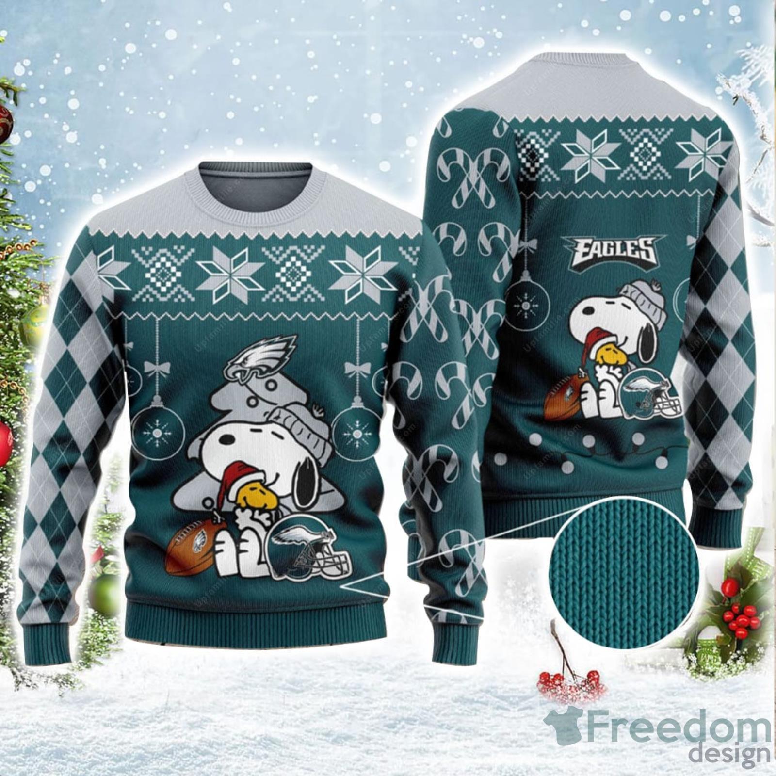 Charlie Brown Snoopy Philadelphia Eagles Ugly Christmas Sweater Product Photo 1