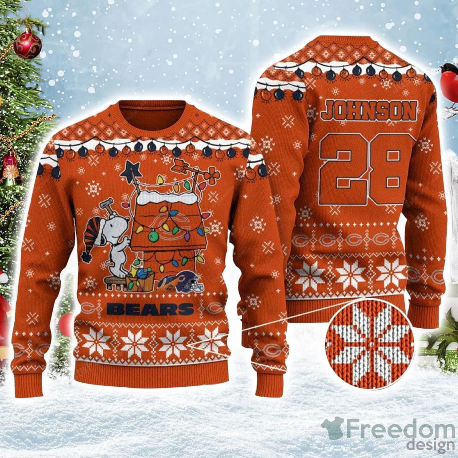 Bears Nfl Custom Name Number Ugly Christmas Sweater - Shibtee Clothing