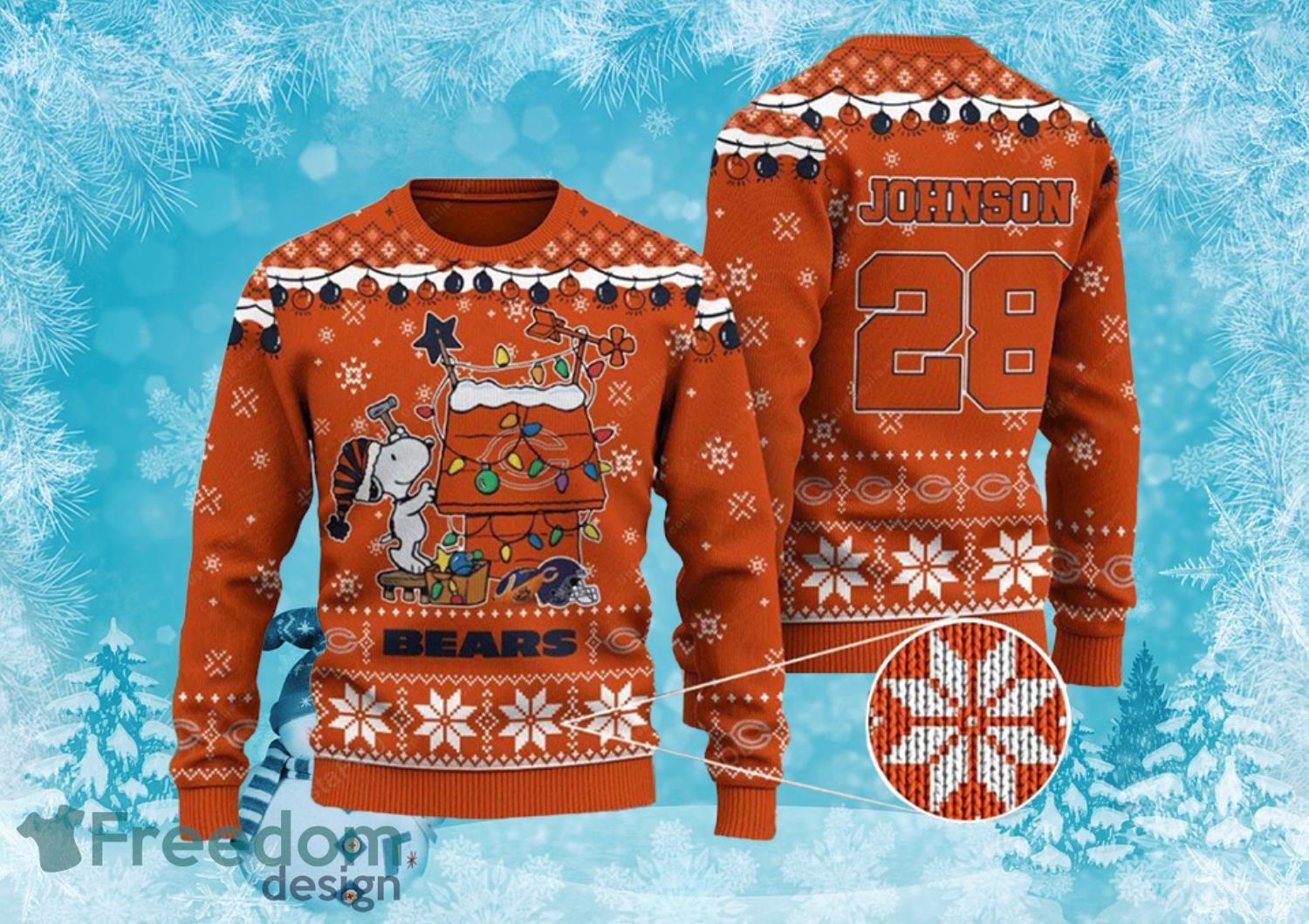 Chicago Snoopy Bears Ugly Christmas Sweater Full Over Print Product Photo 1