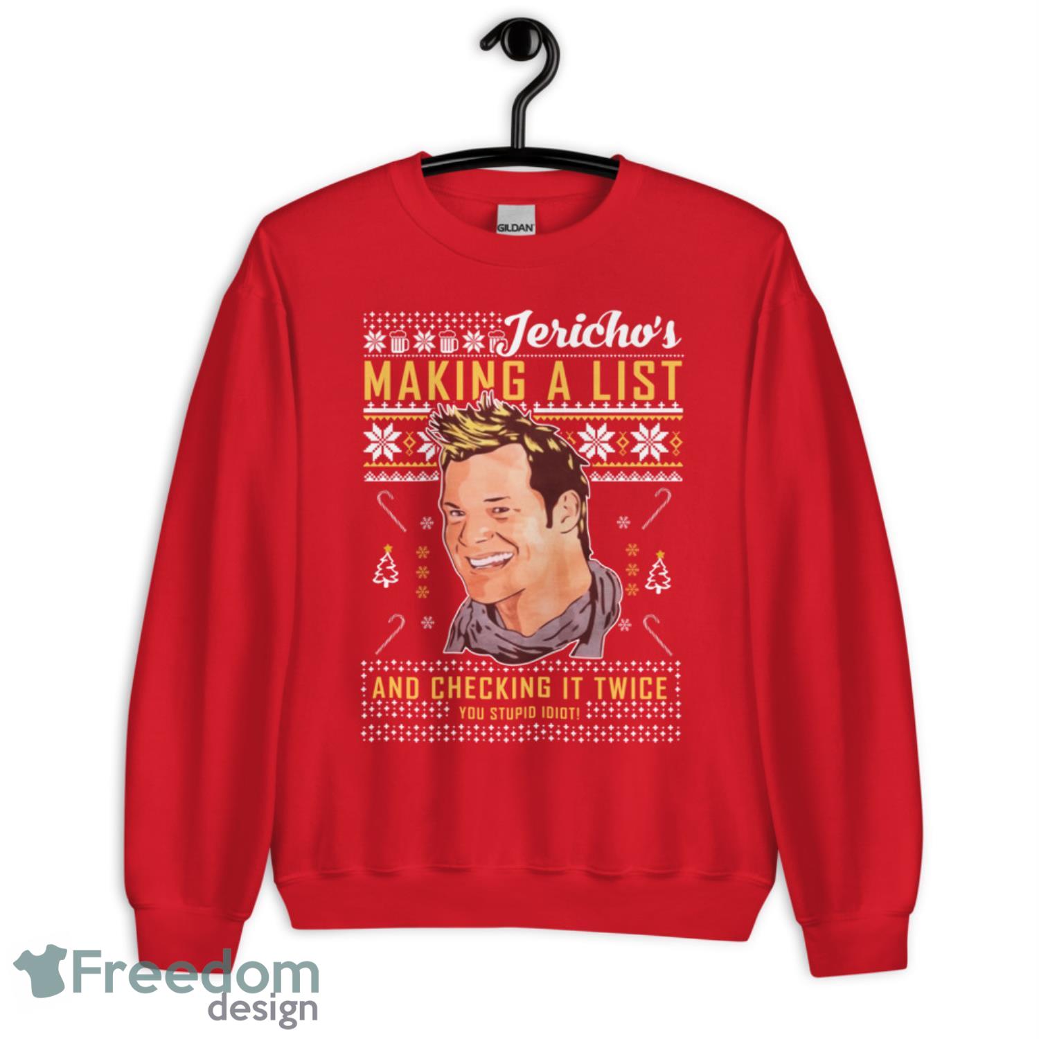 Chris Jericho Making A List  Christmas Sweater - G185 Crewneck Sweatshirt-2