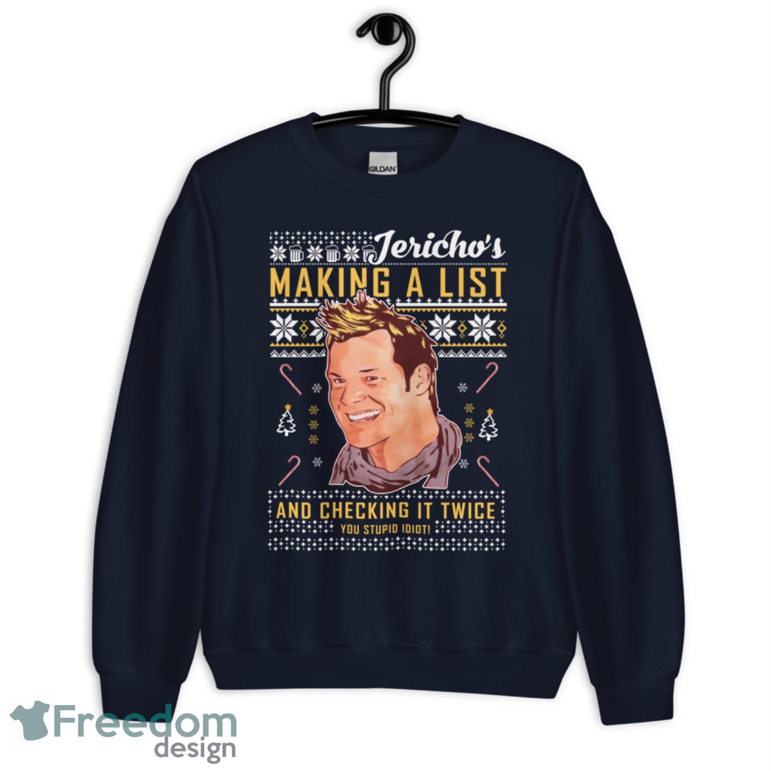 Chris Jericho Making A List  Christmas Sweater - G185 Crewneck Sweatshirt-1