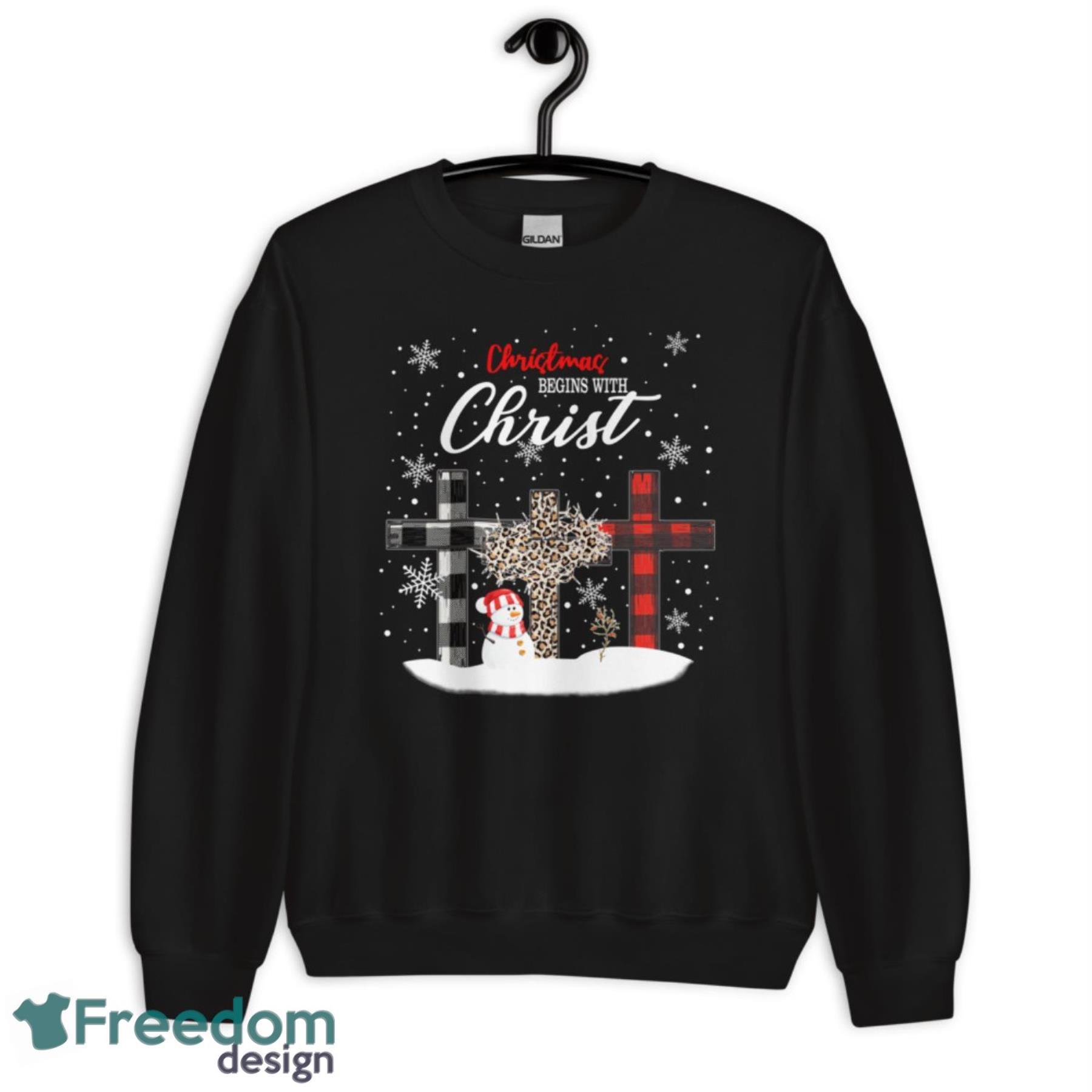 Christmas Begins With Christ Christmas Shirt - G185 Crewneck Sweatshirt