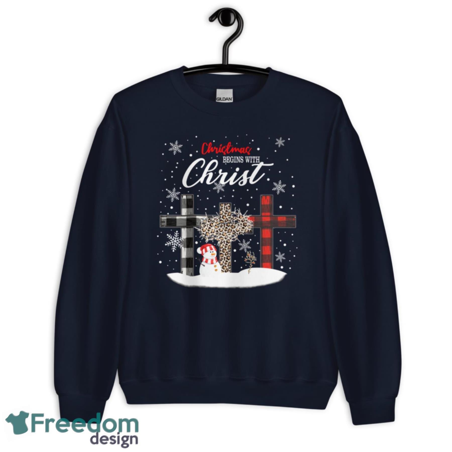 Christmas Begins With Christ Christmas Shirt - G185 Crewneck Sweatshirt-1