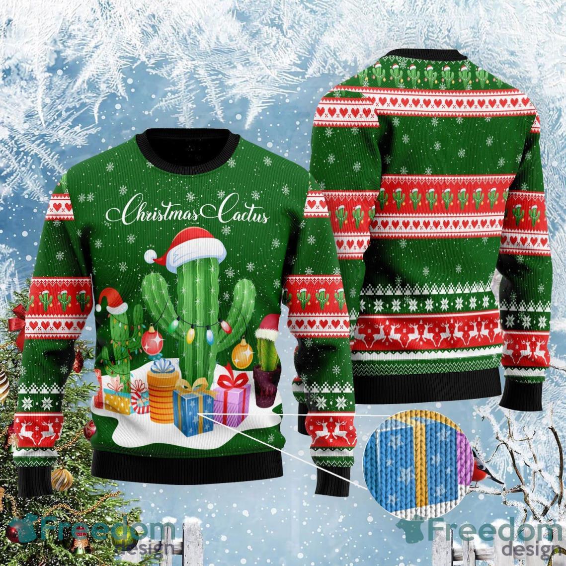 Christmas Cactus Santa Christmas Gift Christmas Sweater Product Photo 1