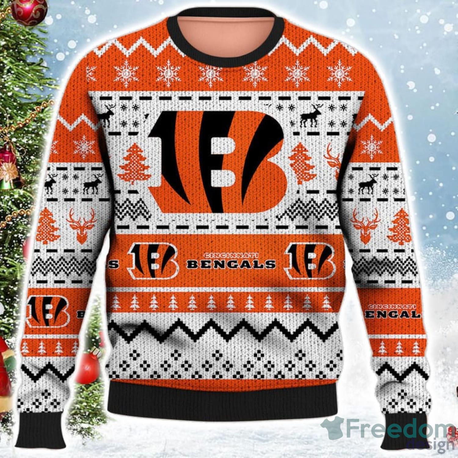 Christmas Gift Cincinnati Bengals USA Football Season Ugly Christmas Sweater image Christmas Gift Cincinnati Bengals USA Football Season Ugly Christmas Sweater Product Photo 2