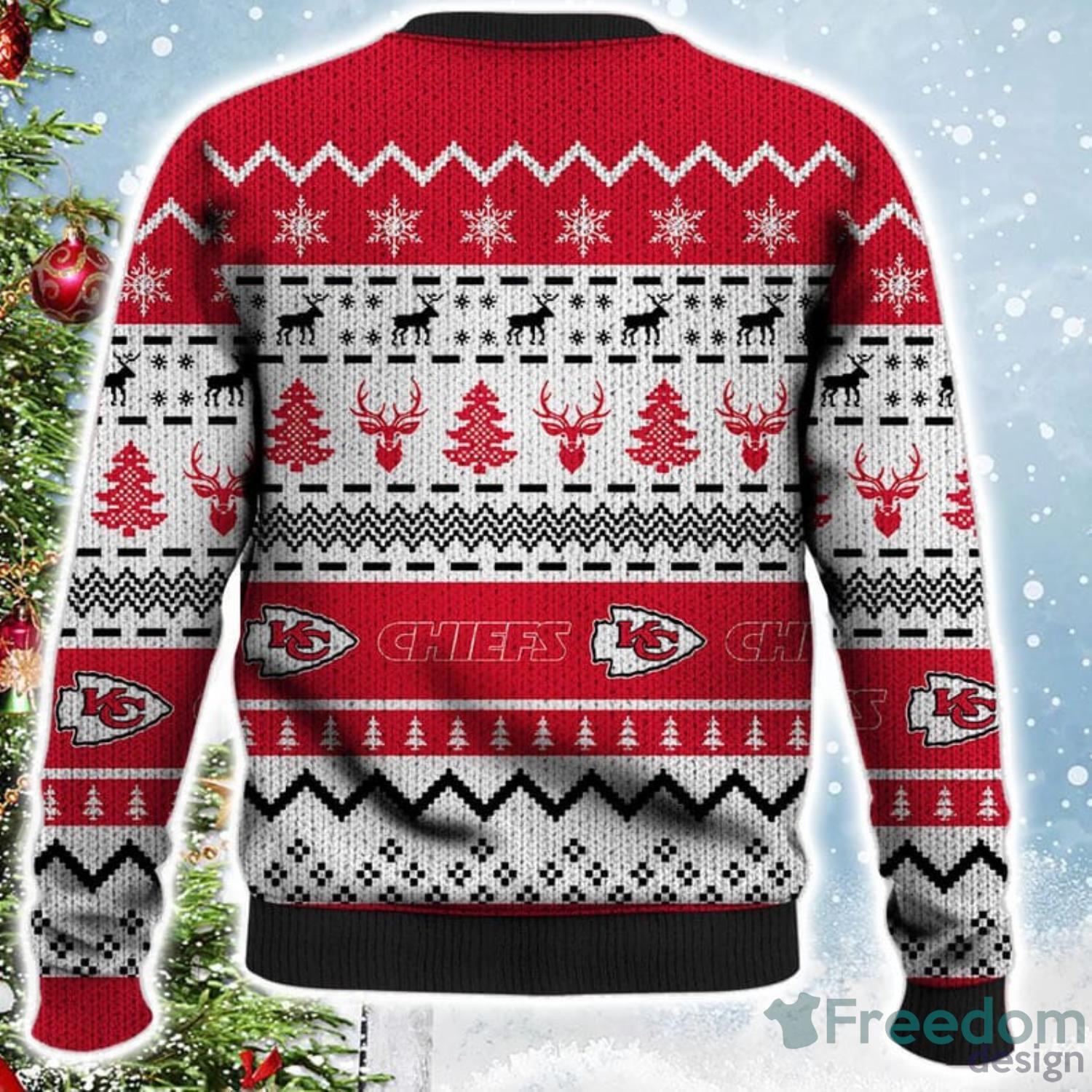 NFL Kansas City Chiefs Design 3D Ugly Christmas Sweater Yellow