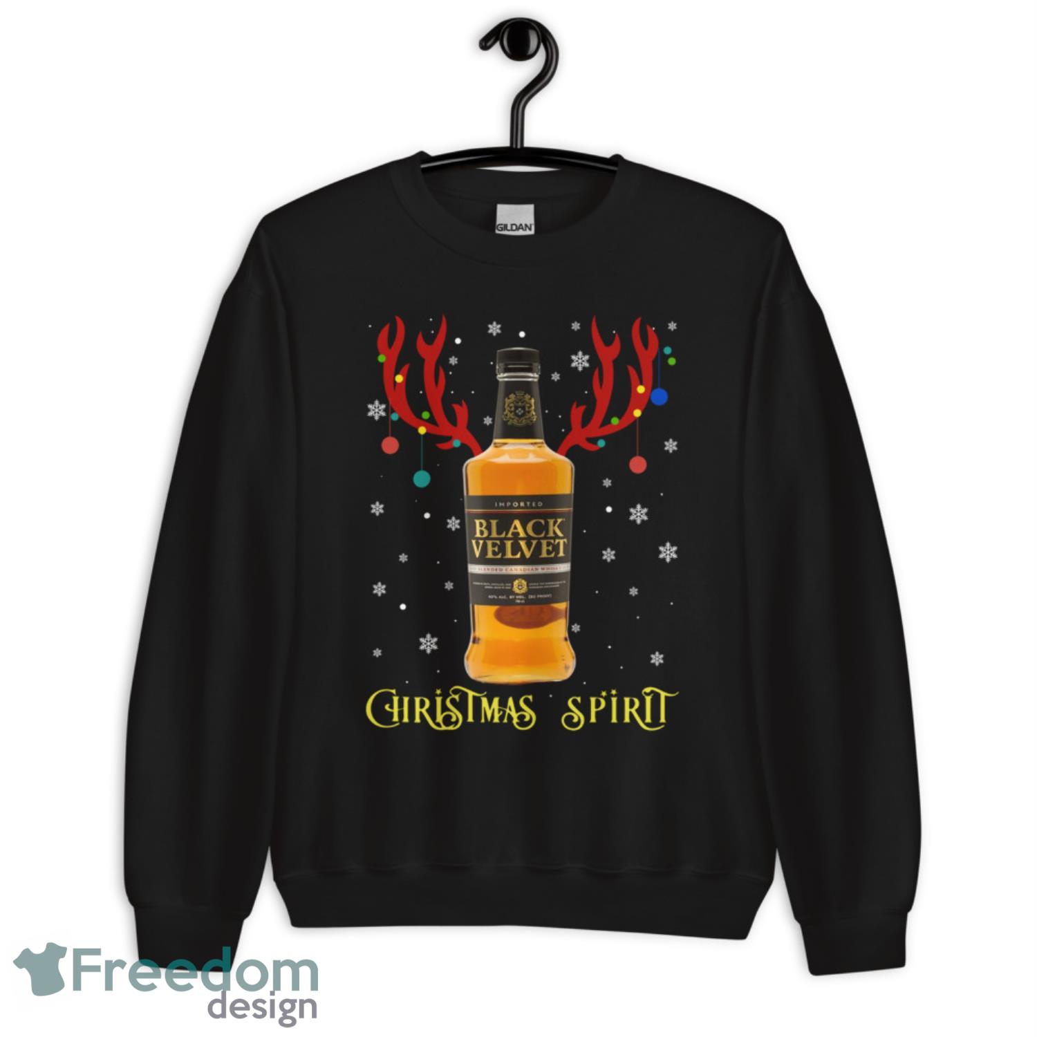 Christmas Spirit Imported Black Velvet Christmas Sweatshirt - G185 Crewneck Sweatshirt