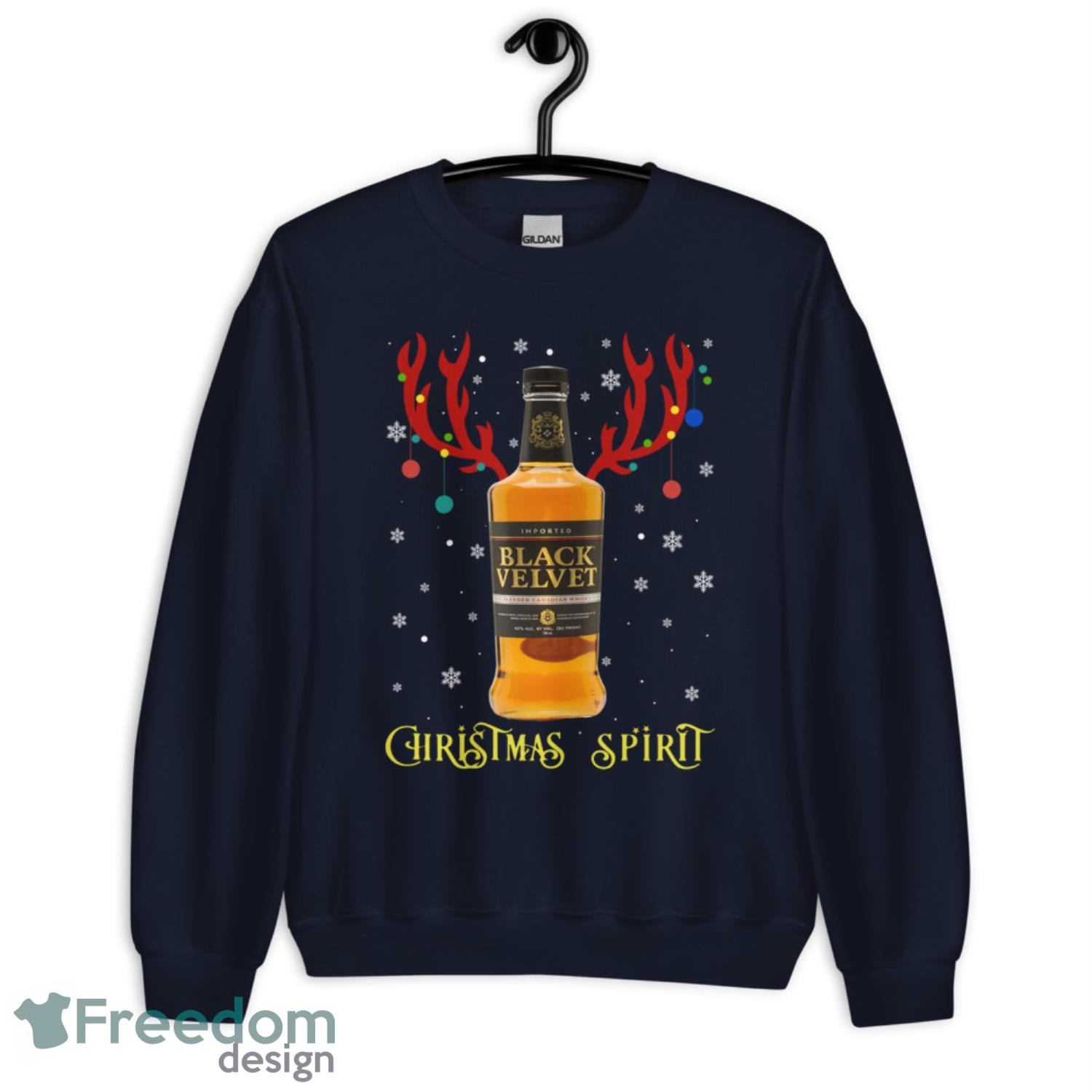 Christmas Spirit Imported Black Velvet Christmas Sweatshirt - G185 Crewneck Sweatshirt-1